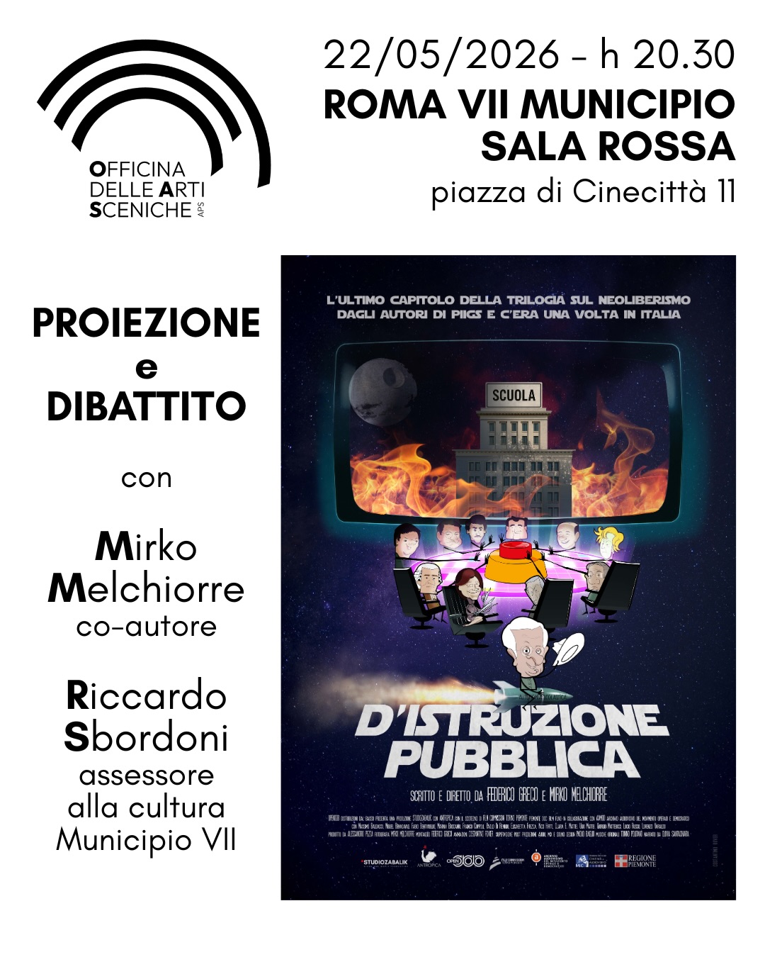 Proiezione film D'istruzione pubblica
